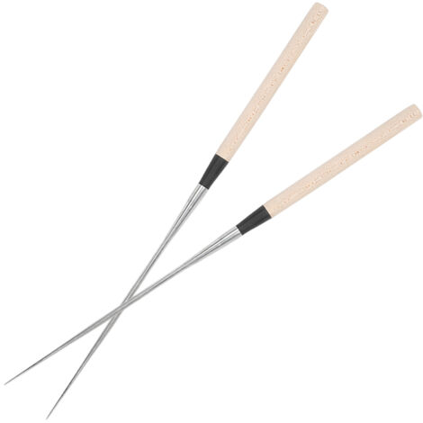 Baguettes Sushi Japonaises en Acier Inoxydable avec Manche en Bois - Accessoire de Cuisine Grande Taille