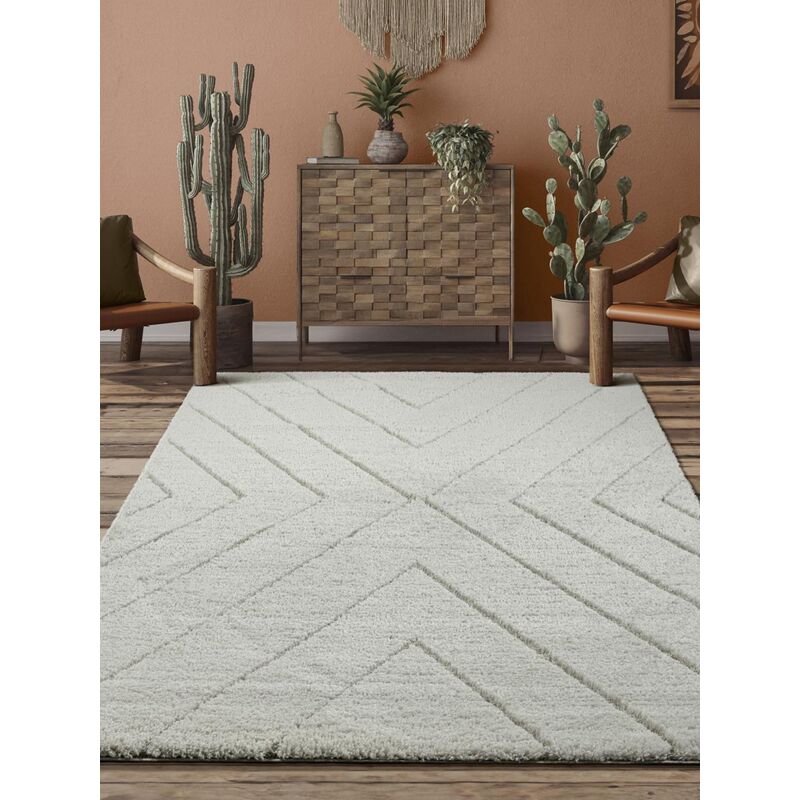 The Carpet - Bahar Shaggy tapis salon haut poil 30 mm crème