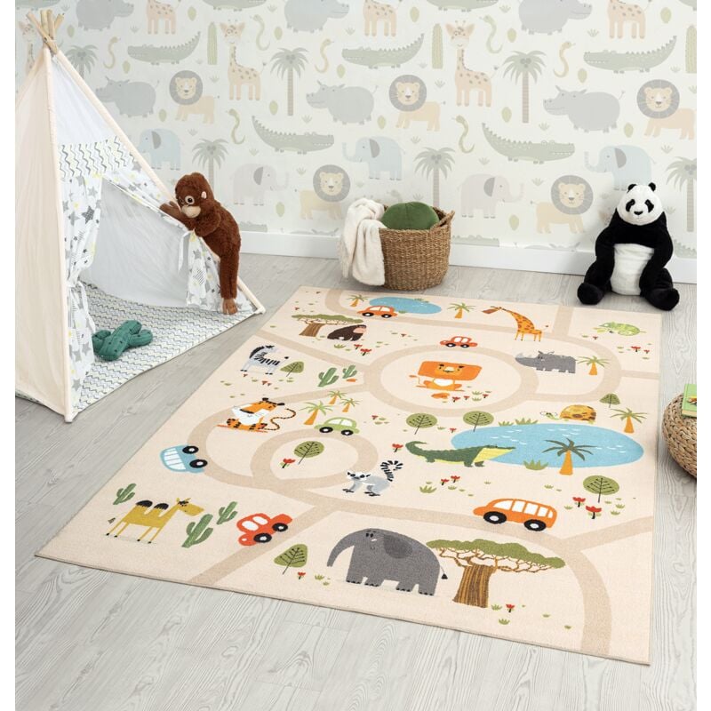 The Carpet - Bahar Shaggy tapis salon haut poil 30 mm beige, 140 x 200 cm