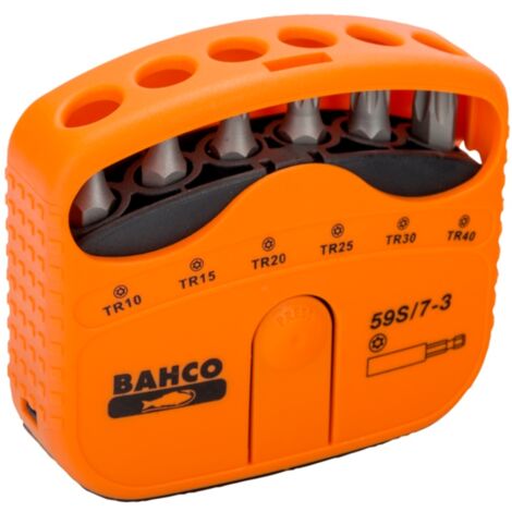 Bahco 1/4 Bitsatz für TORX-Schrauben mit Sicherungsstift 22 mm x 65 mm x 75 mm - 7-tlg.