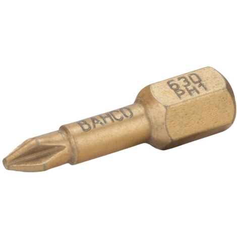 Bahco 1/4 Diamant-Torsions-Schraubendreher Bits für PH3-Phillips-Schrauben 25 mm - 5 Stk./Kunststoffbox