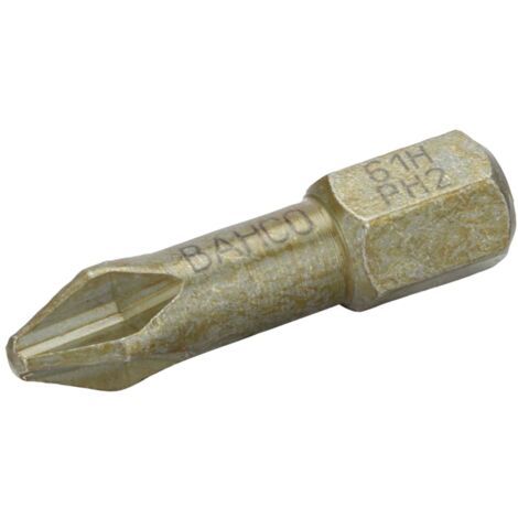Bahco 1/4 Extra-harte Torsions-Schraubendreher Bits für PH3-Phillips-Schrauben 25 mm - 5 Stk./Kunststoffbox