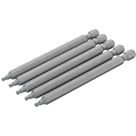 Bahco 1/4 Standard Schraubendreher Bits für 3 mm Sechskantschrauben mit Kugelkopf 89 mm - 2 Stk. pro Blisterpackung