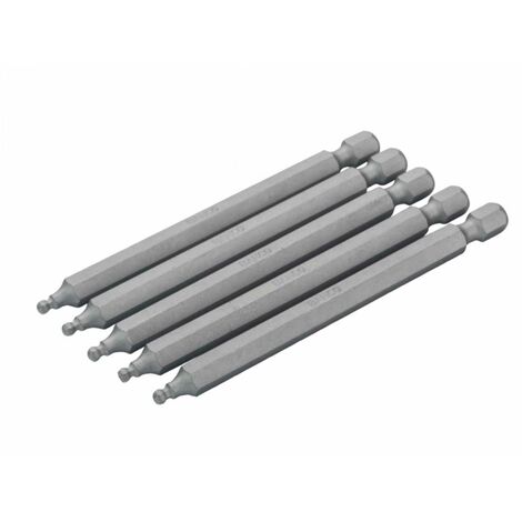 Bahco 1/4 Standard Schraubendreher Bits für 4 mm Sechskantschrauben mit Kugelkopf 89 mm - 2 Stk. pro Blisterpackung