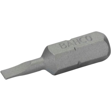 Bahco 1/4 Standard Schraubendreher Bits für Schlitzschrauben 0,6 mm x 4,5 mm x 25 mm -5 Stk./Kunststoffbox