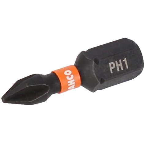 Bahco 1/4 Torsion Bits für Phillips Schrauben PH1 25 mm - 10 Stk. pro Blisterpackung