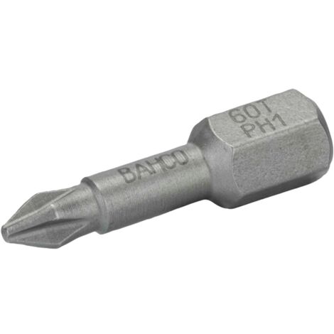 Bahco 1/4 Torsions-Schraubendreher Bits für PH1-Phillips-Schrauben 25 mm - 10 Stk./Kunststoffbox