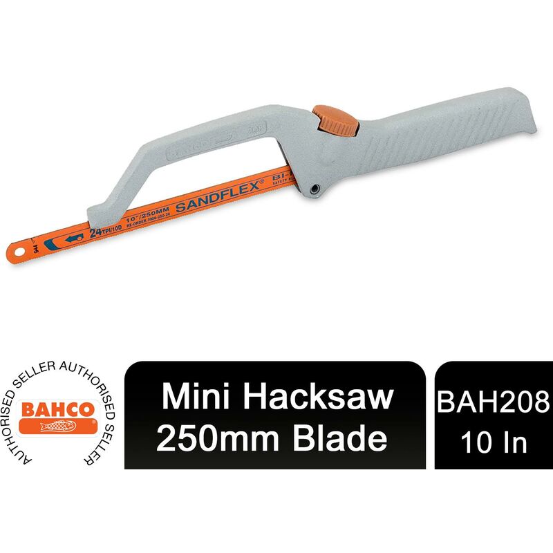 Bahco - 208 Mini Junior Saw 250mm 10in Hacksaw 24TPI Blade BAH208