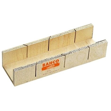 Bahco 234‑W3 caja de ingletes de madera laminada 300 × 65 × 70 mm – cortes precisos 45°, 90° y 135° – herramienta manual robusta