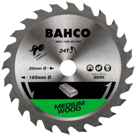 Bahco 24-Zähne Kreissageblätter für Akku-Kreissägen in Holz 150 mm x 10 mm