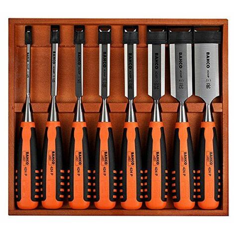 Set de 6 ciseaux à bois 6 - 10 - 12 - 18 - 25 - 32 mm en coffret bois - BAHCO 424P-S6