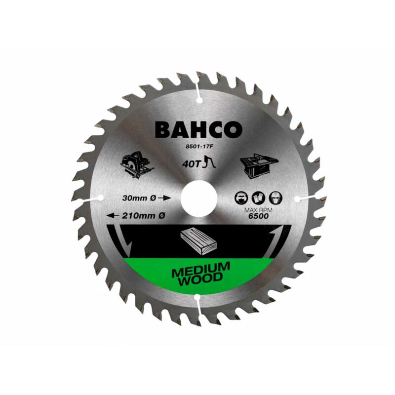 Bahco 60-Zähne Kreissageblätter für tragbare Sägen und Tischsägen in Holz 190 mm x 30 mm