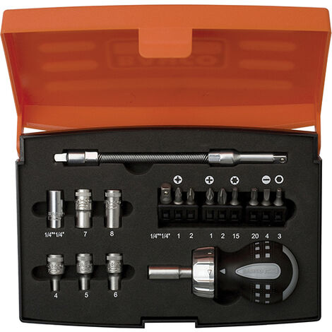 Bahco 808050S-18 Stubby Ratchet Flexible Screwdriver Set 18 Piece BAH808050S18
