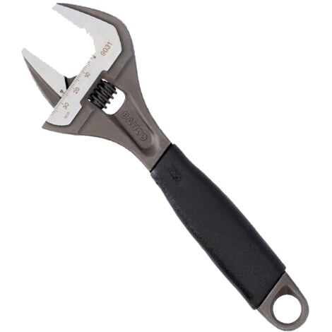 Bahco 9031 ERGO™ Central Nut Wide Opening Jaw Adjustable Wrench with Rubber Handle and Phosphate Finish, 218mm