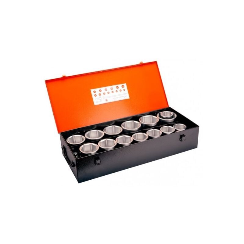 Jeu de douilles 1, 6 pans, métriques, et cliquet à tête ronde/adaptateur - 18pc - Bahco