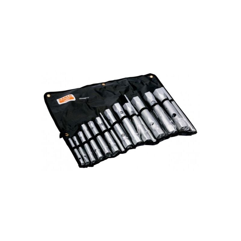 Bahco - Jeu de clés à pipe droites doubles, métriques, broche épaulée - 12 pc/boîte