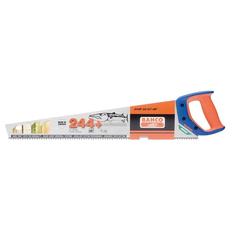 BAH244P22 Barracuda Handsaw 550mm 22in 7tpi 244P U7-HP Saw - Bahco