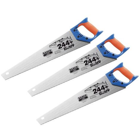 Bahco BAH244P22 Barracuda Handsaw 550mm 22in 7tpi 244P U7-HP - Triple Pack