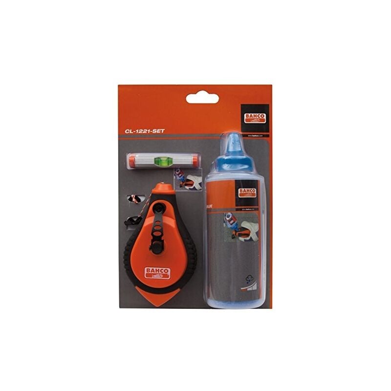 Cordeau à tracer avec craie bleue et niveau - CL-1221-SET - Bahco