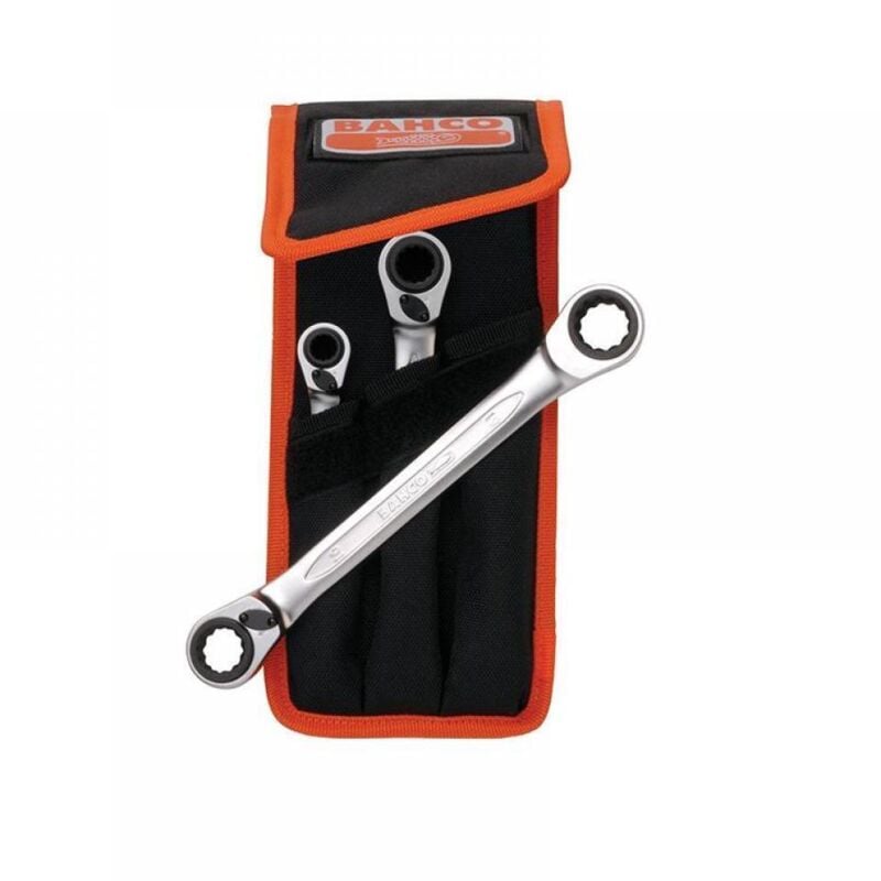S4RM 3T 3pc Reversible Ratchet Spanner Set 8-19mm - Bahco