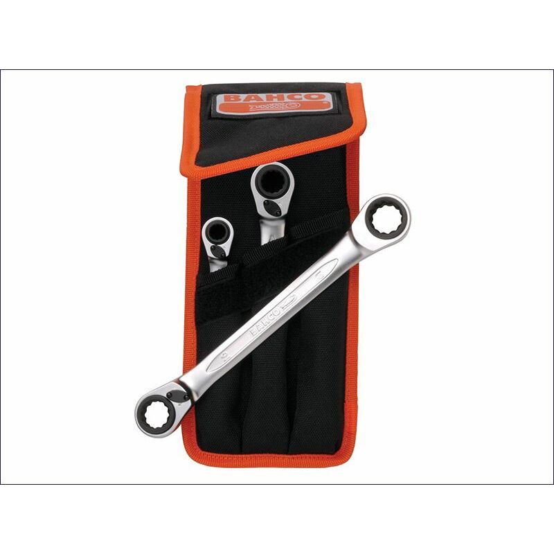 S4RM Series Reversible Ratchet Spanner Set, 3 Piece BAHS4RM3T