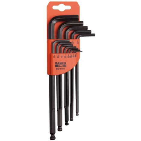 Bahco BE-9770 Metric Long Ball End Hex L-Key Set, 9 Piece BAH9770