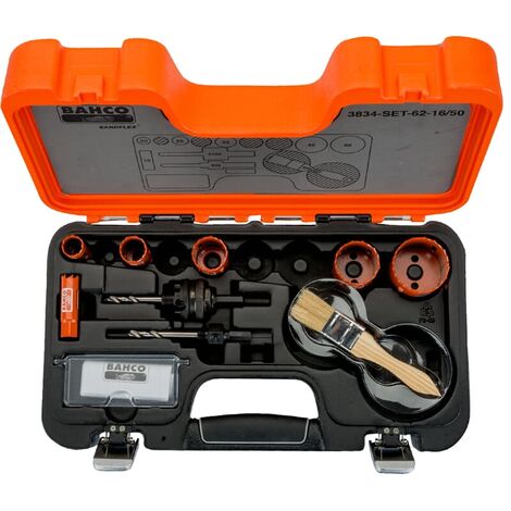 Bahco Bimetall Lochsägen Satz 9 tlg. EU Standardgrößen im Koffer 3834-62-16/50