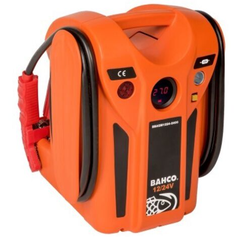 Bahco – Booster AGM 12/24 V 2400/1200A – Câbles en cuivre 50mm² – Protection inversions de polarité – Voltmètre intégré