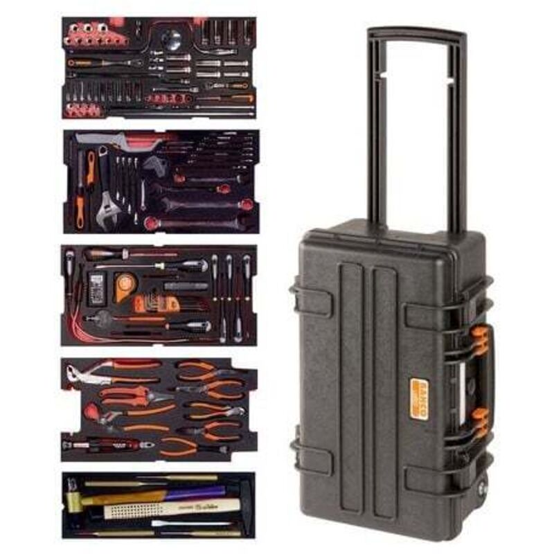 Kit d'outils aviation - 159 pcs/caisse rigide à roulettes - Bahco