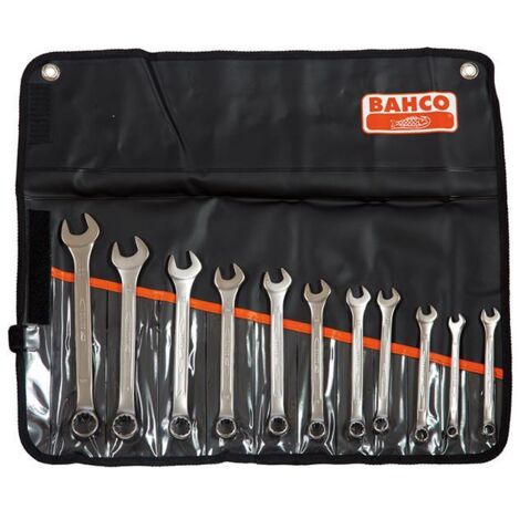 Bahco Chrome Polished Combination Spanner Set, 11 Piece BAH111MSET11