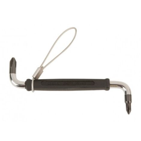 BAHCO - Clé double coudée pour vis Phillips PH1 et PH2 avec fil d'acier, 100 mm