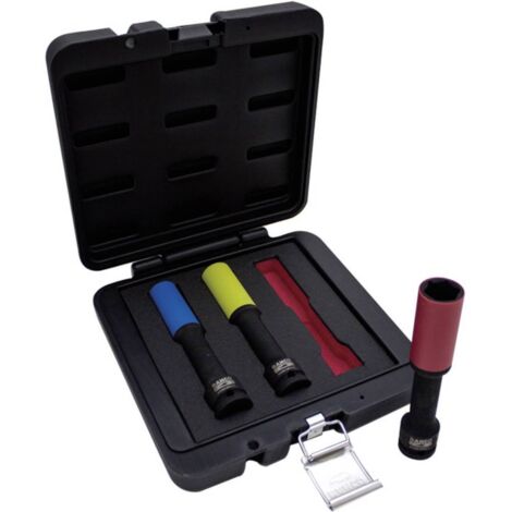 BAHCO - Coffret de 3 douilles à chocs longues pour roues 17, 19 et 21 mm