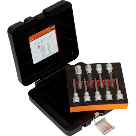 BAHCO - Coffret de 9 douilles Ribe 1/2" avec embouts, pour moteurs