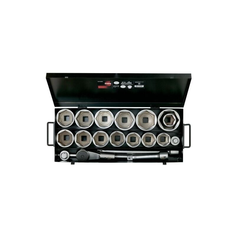 Coffret de douilles 12 pans 1 en pouces. Dans un coffret en métal - Bahco