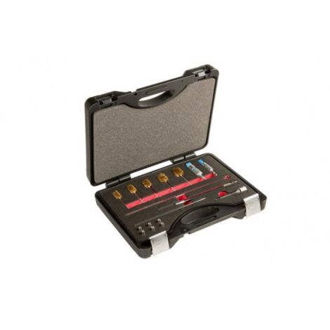 Bahco – Coffret de nettoyage injecteurs diesel 17 pièces – 5 brosses métalliques Ø18-26mm – Outil d'insertion fileté – Mallette avec module mousse