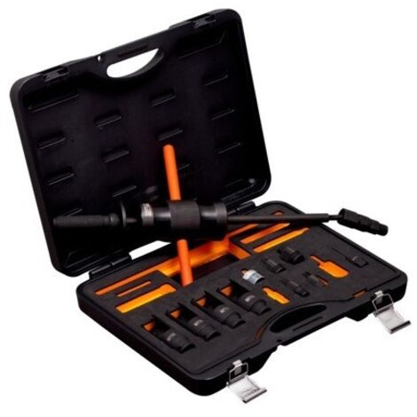 Bahco – Coffret extracteur d'injecteur common rail – 10 douilles et adaptateurs – Acier allié haute performance – Compatible marques Siemens, Bosch, Delphi, Denso