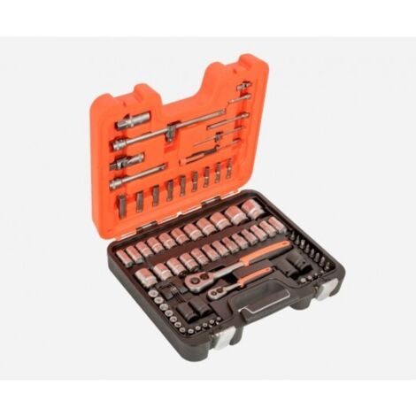 Bahco – Coffret multi-outils 77 pcs – Douilles 1/4' et 1/2' en alliage d'acier – Profil Dynamic-Drive™ pour réduction d'usure