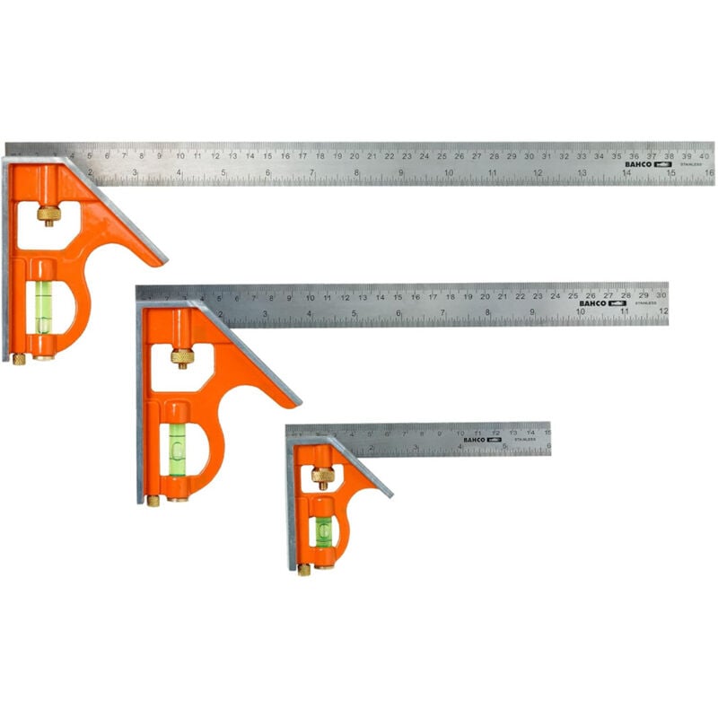 Bahco Combination Square Mixed Set CS150, CS300 & CS400 - Pack of 3