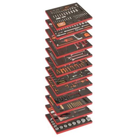 BAHCO - Composition de 12 modules mousse avec 560 outils à usage général