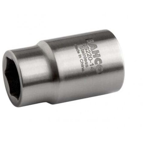 BAHCO - Douille en acier inoxydable 6 pans 1/4", métrique