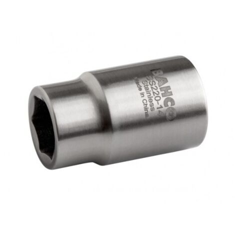 BAHCO - Douille en acier inoxydable 6 pans 3/4", métrique
