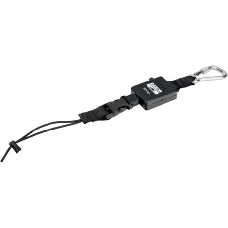 Bahco Einziehbare Absturzsicherungsleine mit fest montiertem Karabiner, 0,9 kg, 1 m