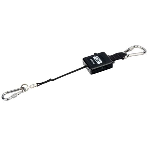 Bahco Einziehbare Absturzsicherungsleine mit fest montiertem Karabiner, 1 kg, 1 m