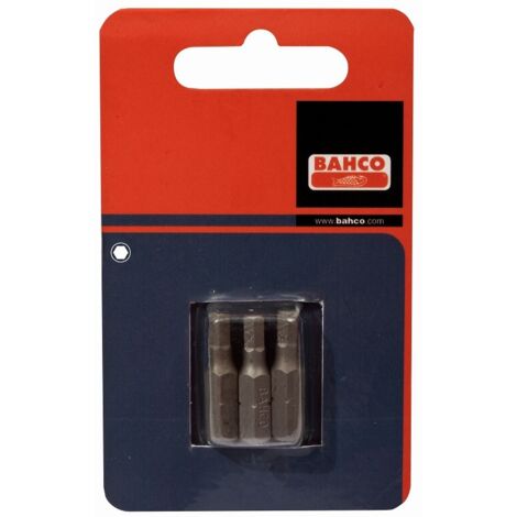Bahco Embout de tournevis 1/4 standard pour vis 6 pans de 10 mm, 25 mm - 3 pcs/conditionnement blister - 59S/H10-3P"