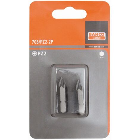 Bahco Embout de visseuse à chocs 5/16 pour vis Pozidriv PZ3, 32 mm - 2 pcs/conditionnement blister - 70S/PZ3-2P"