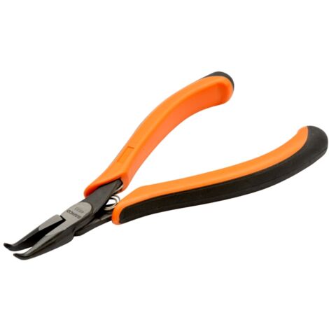 Bahco ERGO Spitzzange mit Zwei-Komponenten-Griffen und um 60° abgewinkelter Spitze, phosphatiert, 130 mm