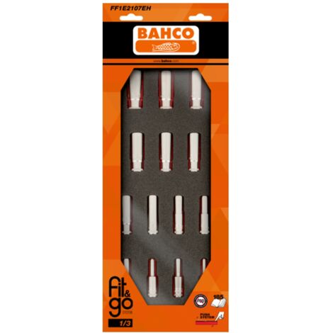 Bahco Fit&Go 1/3 Schaumstoffeinlage 3/8-Steckschlüsseleinsätze, lang - 14-tlg.