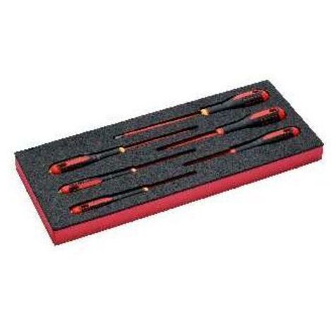 Bahco Fit&Go 1/3 Schaumstoffeinlage Satz isolierte Schlitz-/Kreuzschlitzschraubendreher 39 x 181 x 445 mm - 6-tlg.
