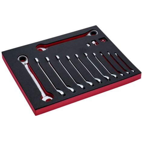 Bahco Fit&Go 2/3 Schaumstoffeinlage Knarren-Ring-Maulschlüssel-Satz - 15-tlg.