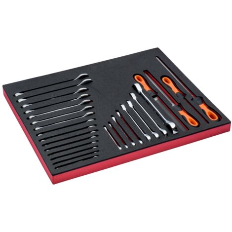 Bahco Fit&Go 3/3 Schaumstoffeinlage Satz Feilen und Schraubenschlüssel - 27-tlg.